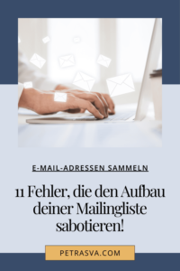 Eine E-Mail-Liste voller begeisterter Leser, die nur darauf wartet, von dir zu hören? Viele Solopreneure stolpern, wenn es darum geht, eine Mailingliste aufzubauen und zu pflegen. Um dir deinen Weg zu erleichtern, habe ich dir die 11 häufigsten Fehler zusammengestellt, die den Aufbau sabotieren. 